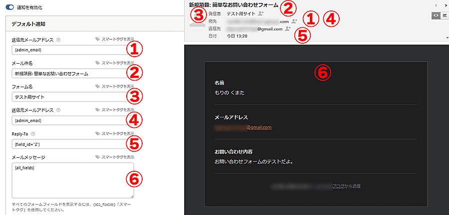 Contact Form by WPForms通知(自動返信)各種説明